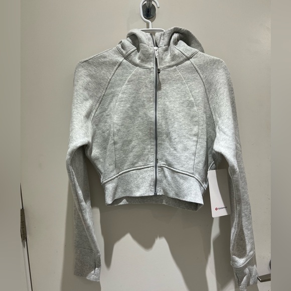 ⭐️Lululemon Scuba Full Zip Cropped Hoodie Heathered Grey Size 6⭐️ - Picture 1 of 12